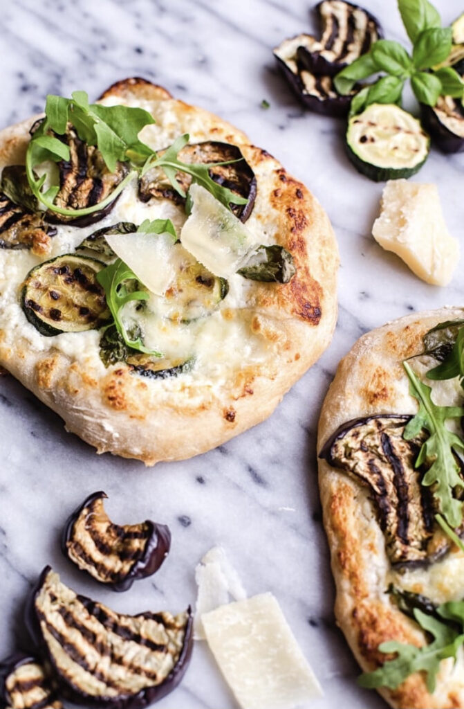 Grilled Vegetable Pizza Bianca - The Veg Connection