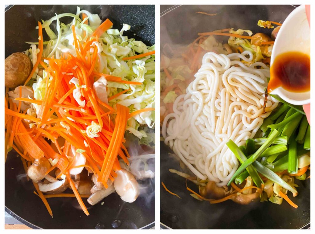 Vegetarian Yaki Udon (Japanese fried noodles) - The Veg Connection
