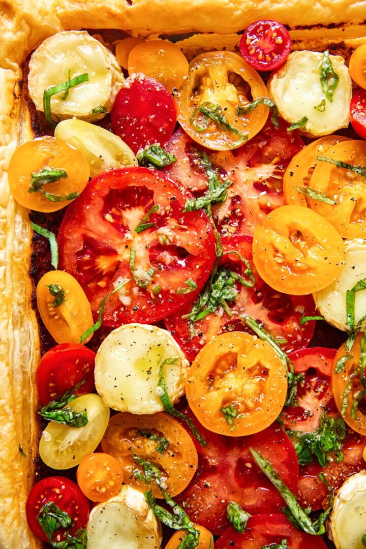 Puff Pastry Tomato Tart with Goat's Cheese - The Veg Connection