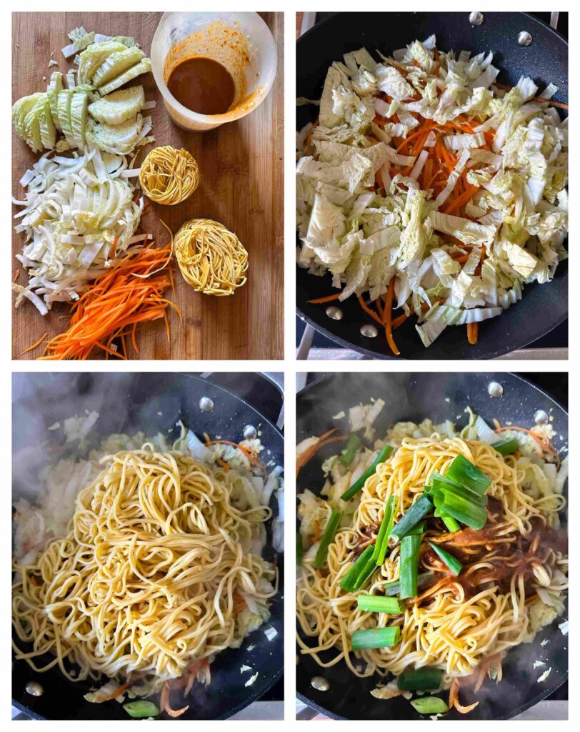 four process shots showing how to make the dish